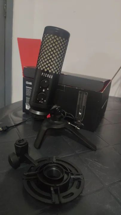 Microfone Pichau Izar, RGB, USB, Preto, PG-IZR-RGB01 - Foto 4