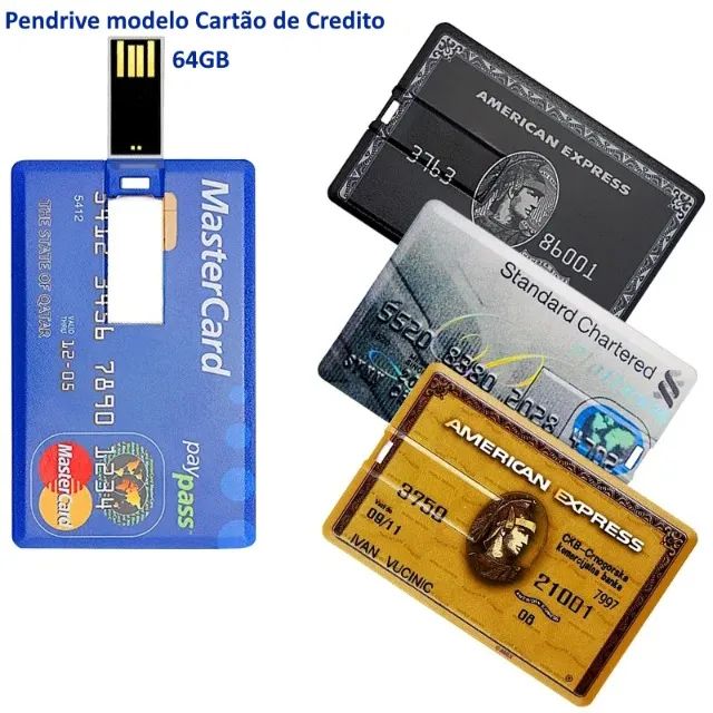 Pendrive 64GB Tipo Cartão de Credito USB Flash, Memory Stick, USB 2.0  - Foto 5
