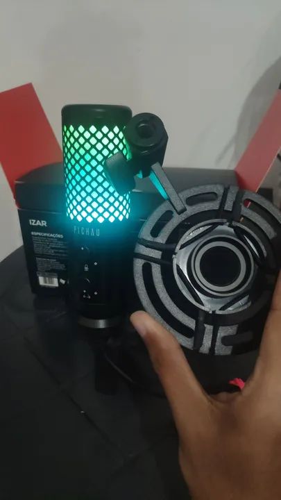 Microfone Pichau Izar, RGB, USB, Preto, PG-IZR-RGB01 - Foto 2