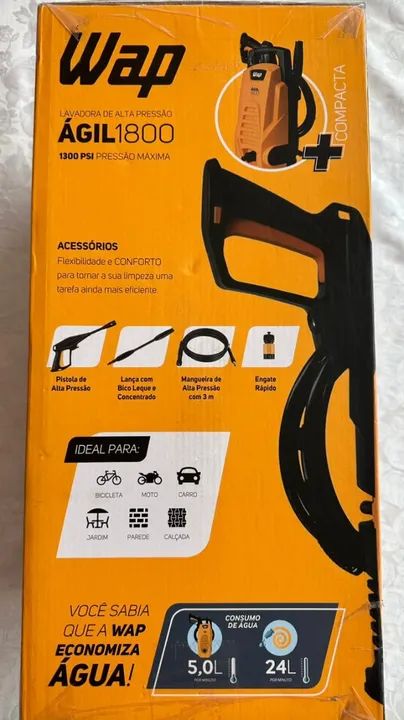Lavadora De Alta Pressão Wap 1400w 1300psi 300l/h 220V com economia de água - Lacrado - Foto 4