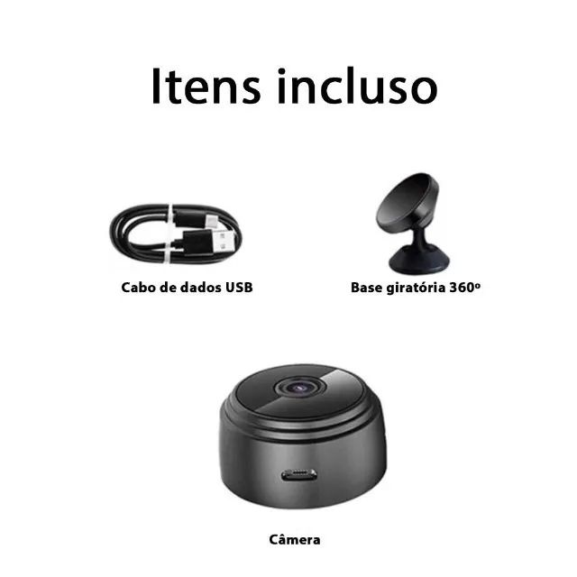 Mini Câmera Espiã Segurança Vigilância Visão Noturna Anatel - Foto 3