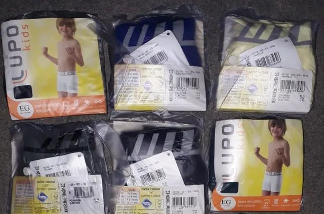 Kit 4 Boxer "M" Cuecas Lupo Infanto-Juvenil Microfibra - Foto 2