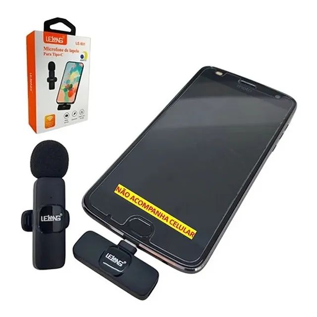 Microfone Lapela Sem Fio Para Android Tipo C - Lelong  em São luis ma  - Foto 3