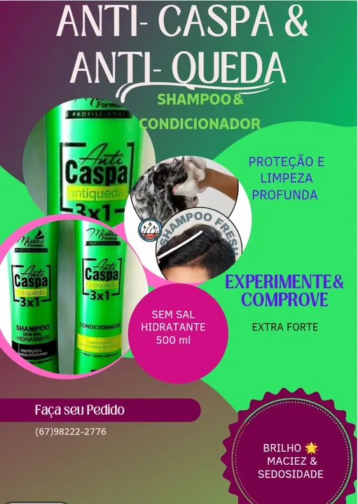 KIT CAPILAR ANTI-CASPA/ ANTI- QUEDA 3×1