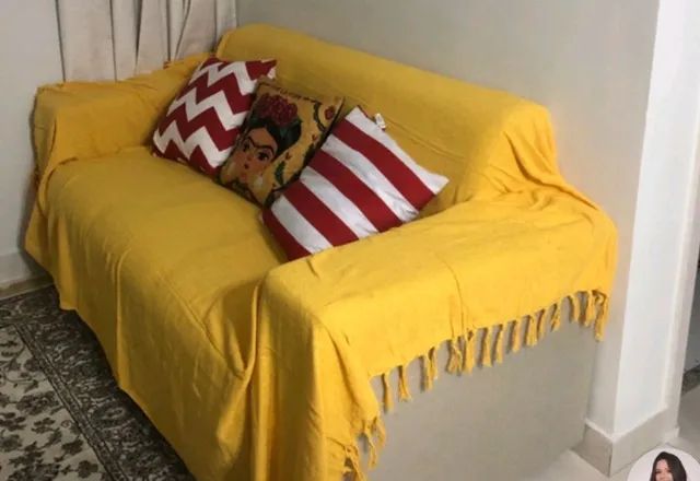 Manta gigante para sofá ou cama casal 100% algodão 