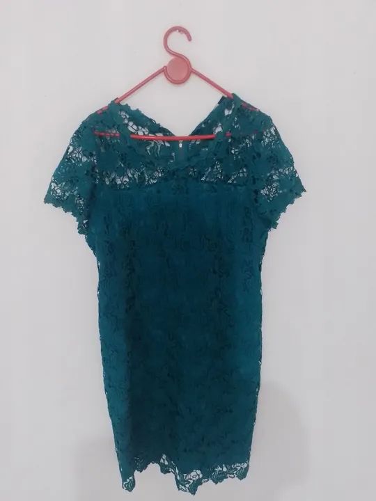 Vestido rendado verde - tamanho EG