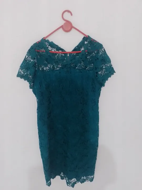 Vestido rendado verde - tamanho EG