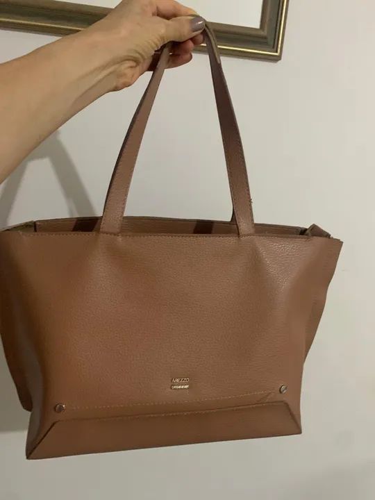 Bolsa Arezzo Giorno Marrom/Bege Grande