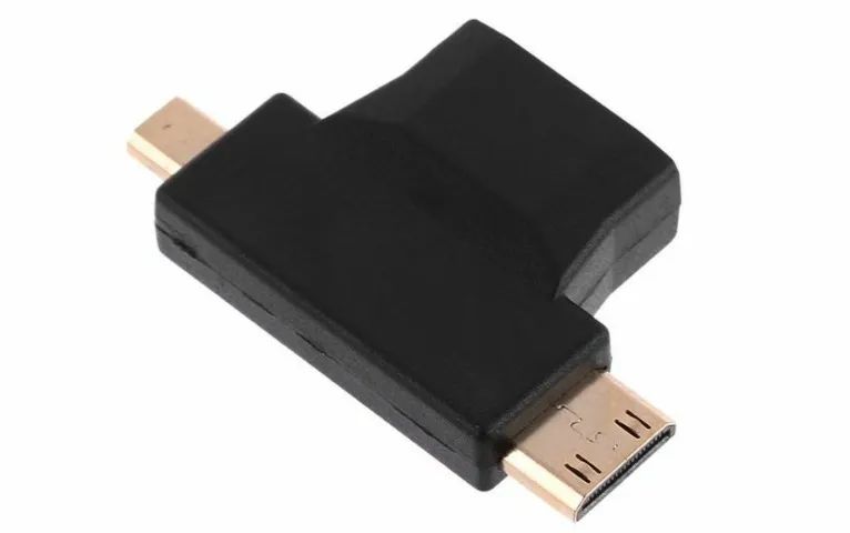 Adaptador 3 Em 1 Hdtv 1080P Micro/Mini Conversor Macho Para Hdmi Fêmea  Arduino COD-CP372  - Foto 2