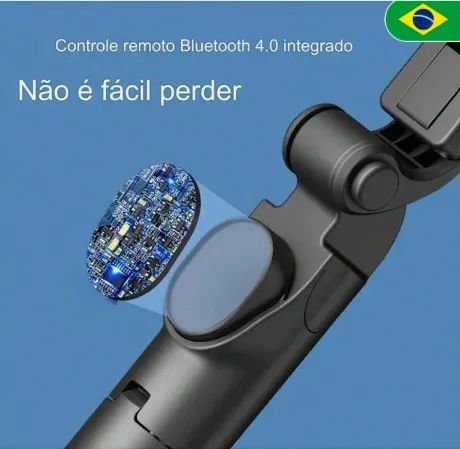 Bastão Pau de Selfie Controle Remoto Bluetooth Retrátil Suporte para Celular Tripé z843 - Foto 3