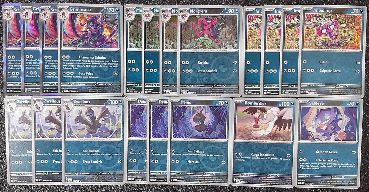 Deck grimmsnarl cartas originais de pokémon