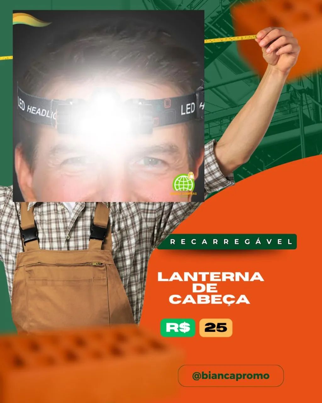Lanterna de Cabeça LED Recarregável - Foto 2