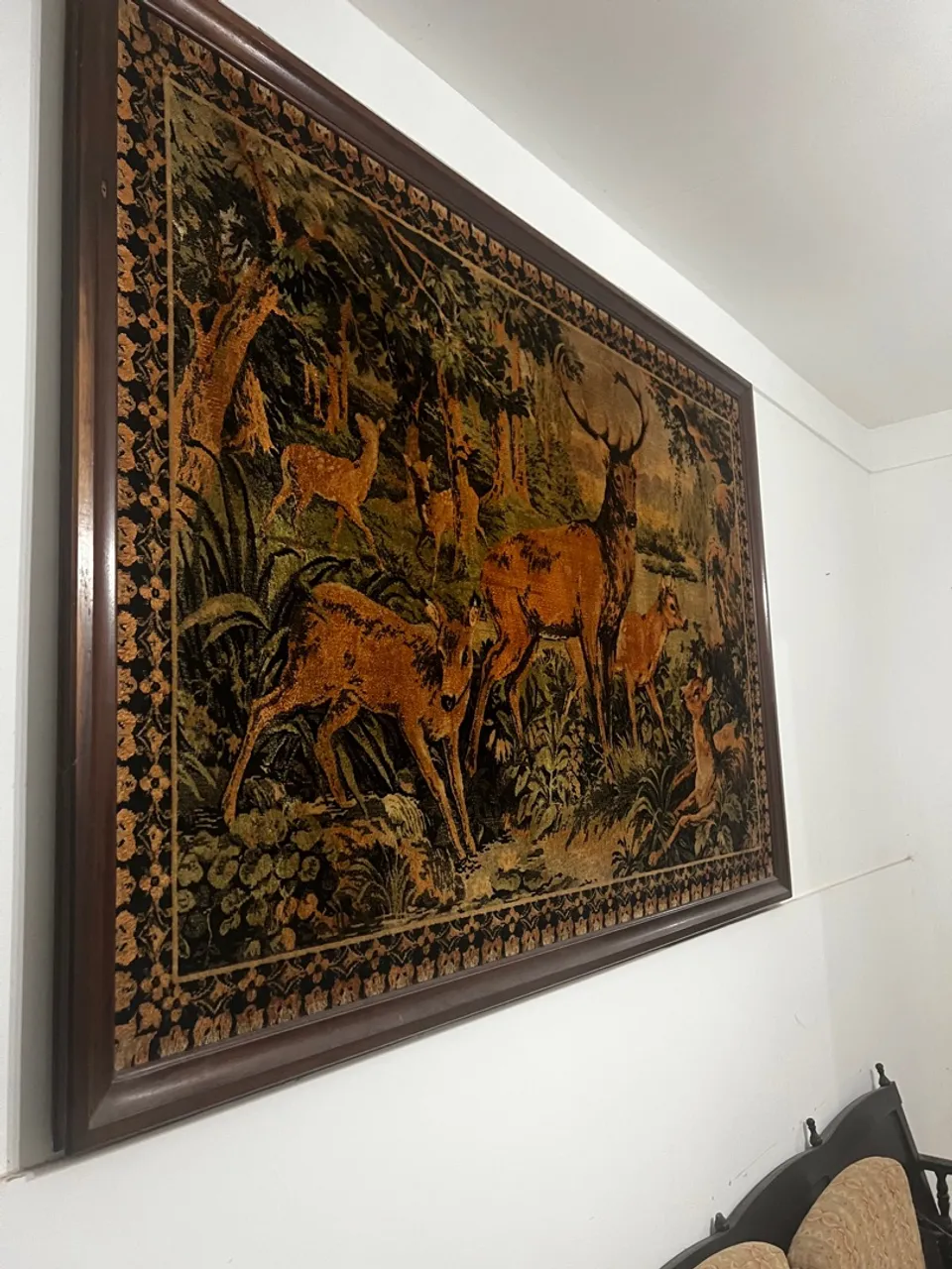 Quadro Tapeçaria em Moldura de Madeira