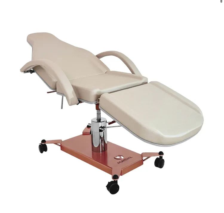 Cadeira e maca profissional Hidráulica PONTUAL + carrinho auxiliar com Lupa PONTUAL