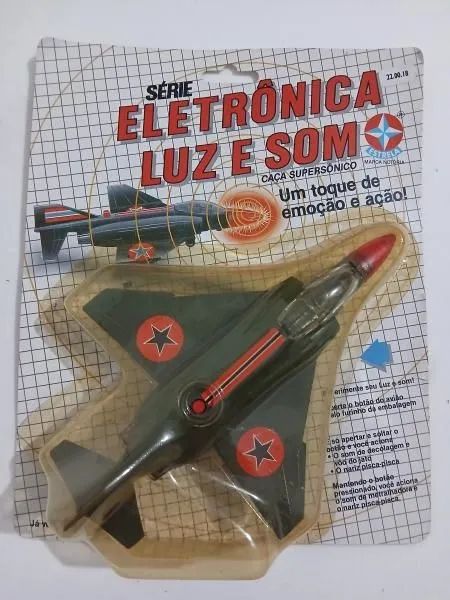 Avião Caça Supersônico dos Anos 90 da Marca Estrela Lacrado - Série Eletrônica Luz e Som 