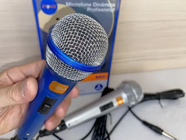 Kit com 2 Microfones Profissionais Dinâmicos Com Fio Inova - Foto 4