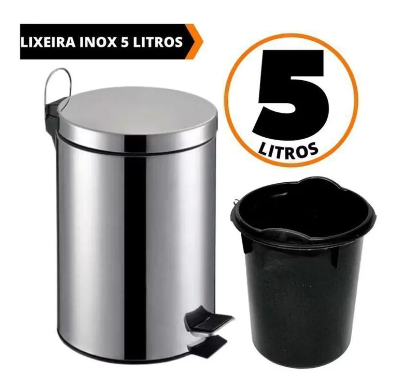 Lixeira Inox 5 Litros