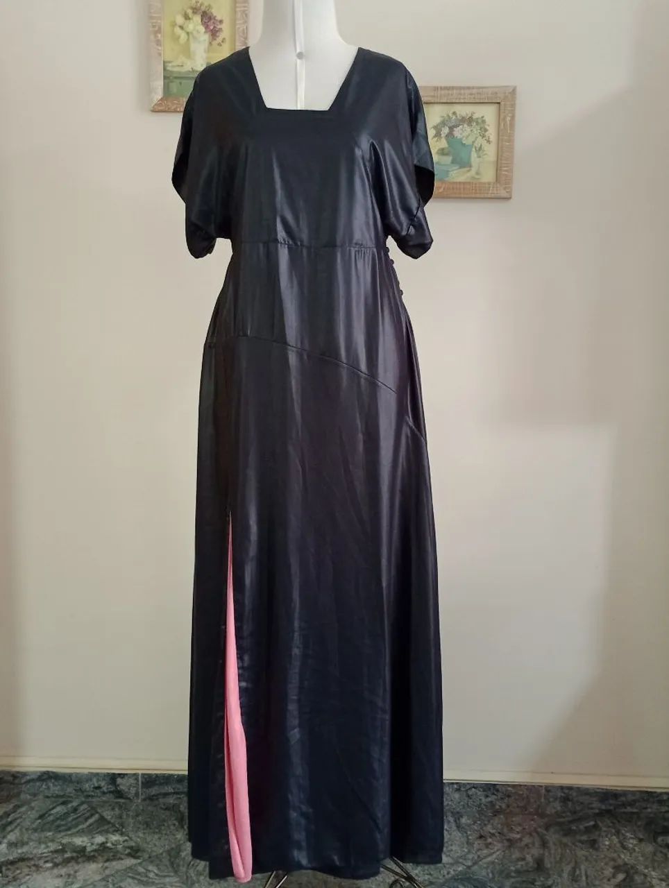 Vestido longo preto Fábia Bercsek