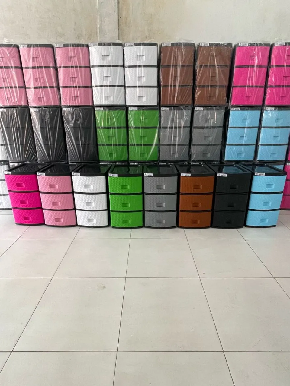Armários de Plástico 3 Gavetas - Várias Cores