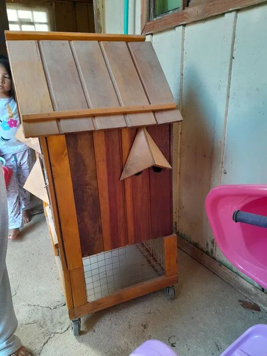 Casa para Roedores em Madeira com Gaiola - Foto 3