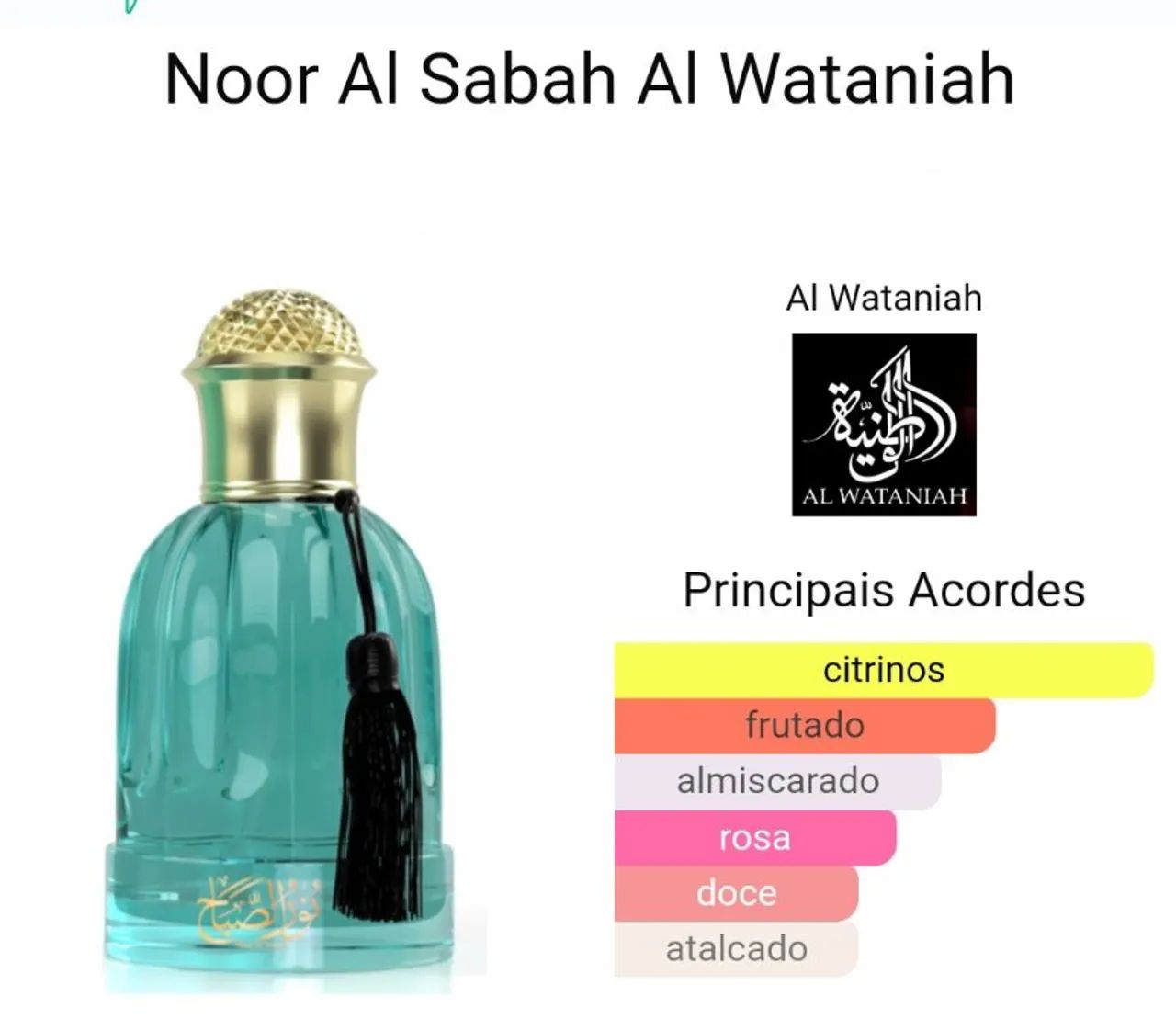 Perfume Árabe Noor Al Sabah Al Wataniah