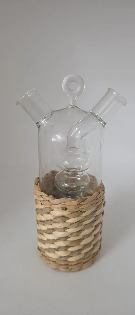 Galheteiro galheteiro duplo de vidro, ideal para armazenar e servir azeite e vinagre - Foto 5
