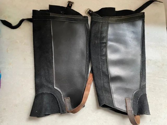 Perneira hípica de camurça e couro - Foto 2