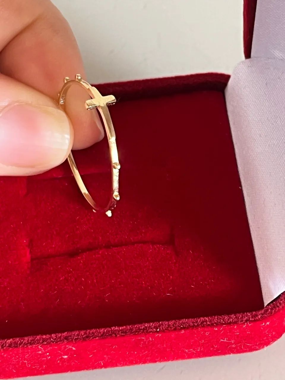 Anel terço de ouro 18k 