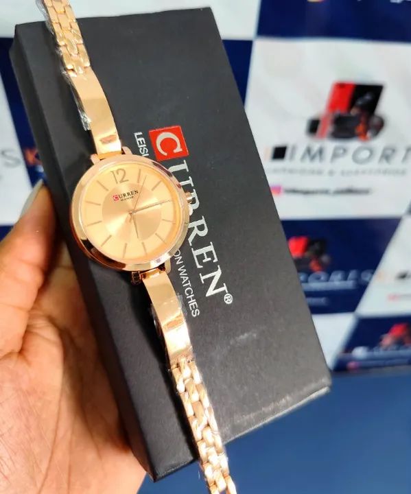 Relógio Feminino Curren 9012 Dourado - Original, A Pronta Entrega!!