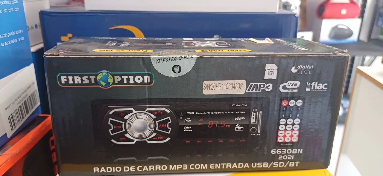Som automotivo FirstOption 6630BN MP3/USB/SD/BT
