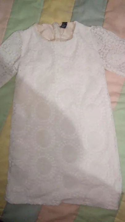Vestido de renda branco Zara infantil - Foto 5