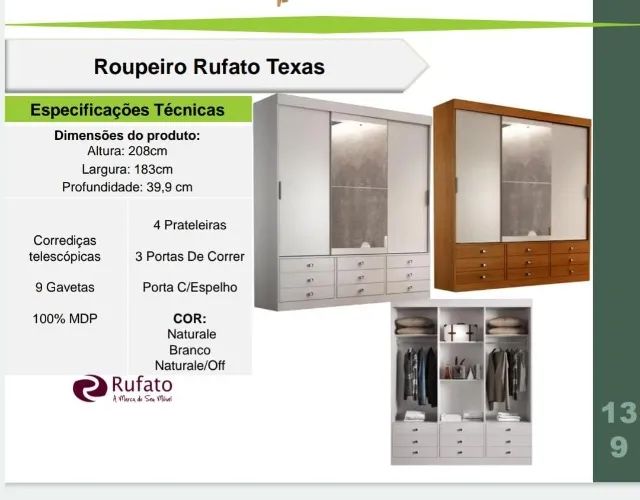  GUARDA ROUPA TEXAS -direto da fabrica
