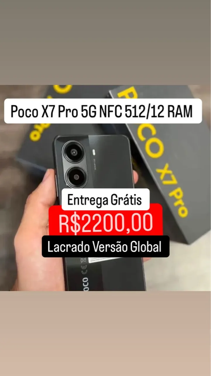 ***Celular Xiaomi Poco X7 Pro 5G 12/256 Lacrado Versão Global Entrega Gratuita***