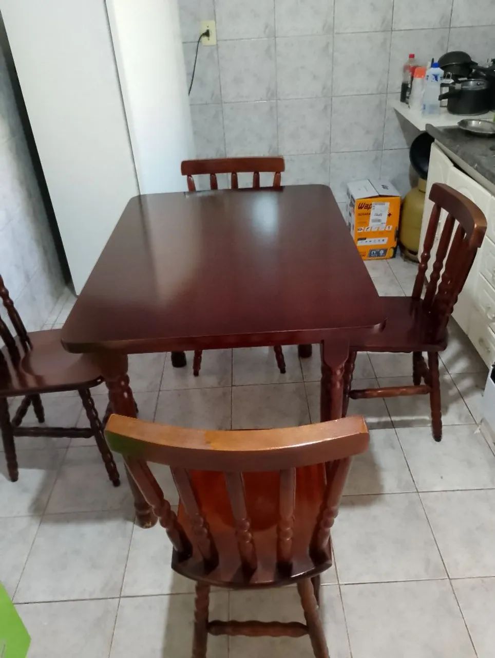 Conjunto de Mesa de Jantar 4 Cadeiras Madeira Maciça - Foto 2
