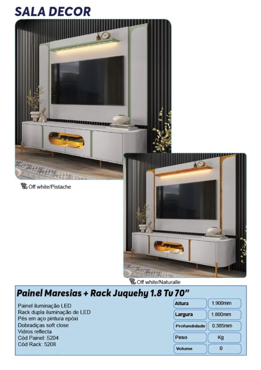 Painel e Rack Juquehy 1.8 Tv 70
