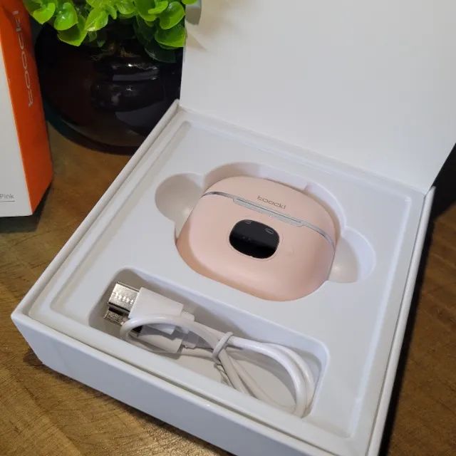Fone de Ouvido Sem Fio Toocki Rosa - Bluetooth 5.3, Case com Visor e 35h de Bateria - Foto 4
