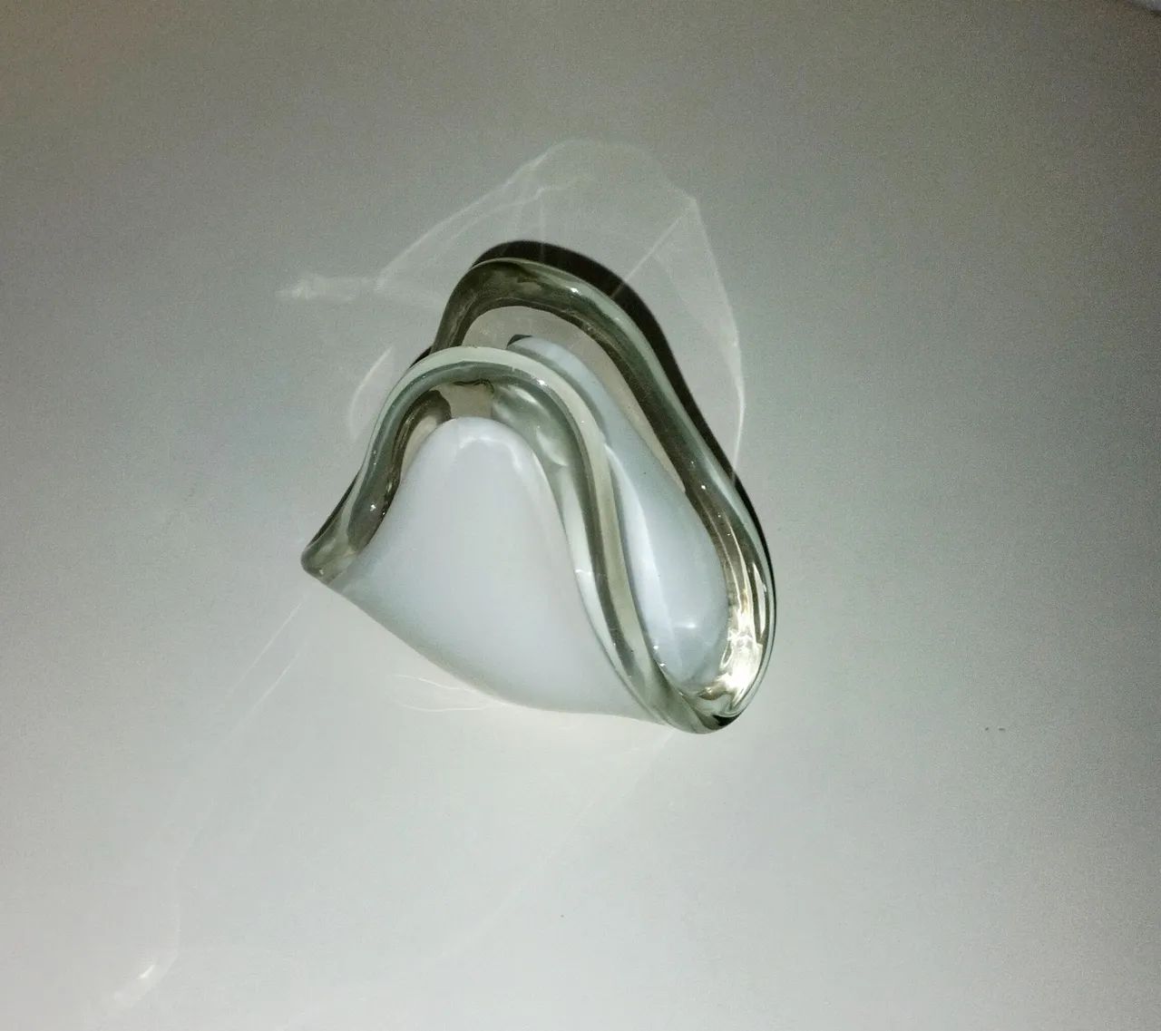 Belíssimo Porta guardanapos antigo em Cristal Murano  - Foto 4