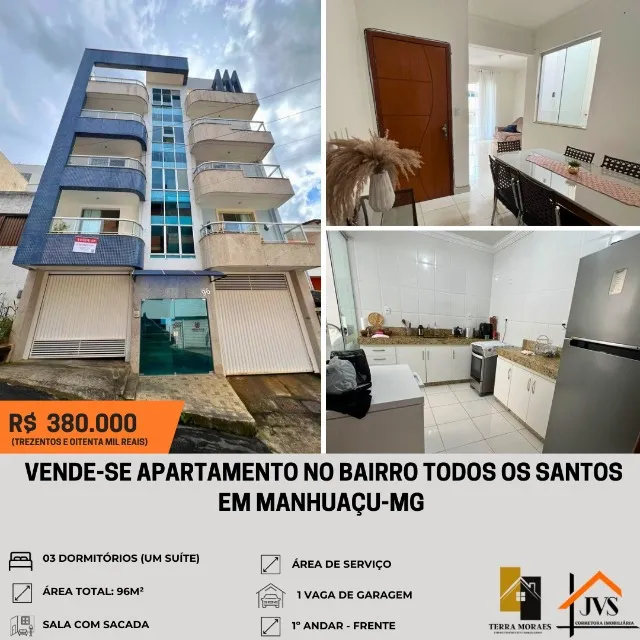 APARTAMENTO NO BAIRRO TODOS OS SANTOS EM MANHUAÇU-MG