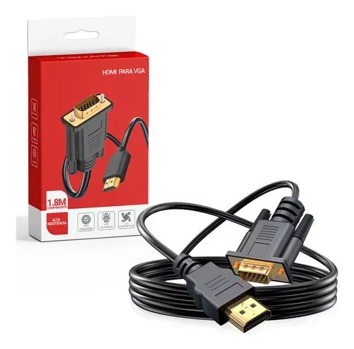 Cabo Conversor Hdmi Macho X Vga Macho 1,8 Metros - Loja Coimbra Computadores Entregamos 