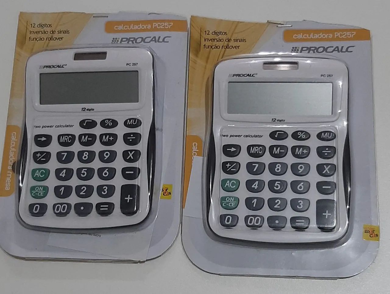 Calculadora SOLAR Procalc PC257 - As duas Peças
