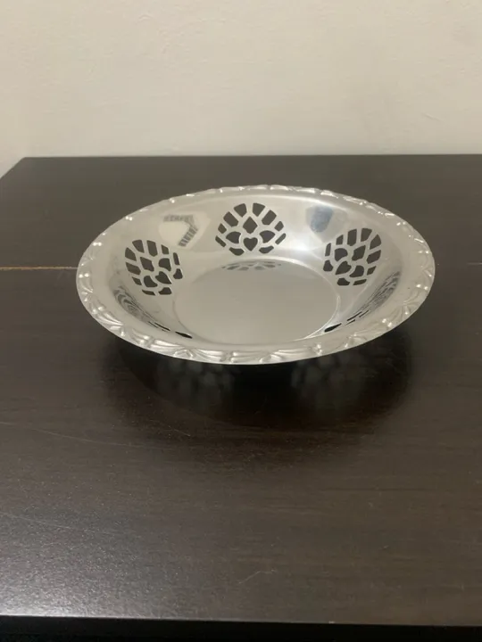 Bandeja Decorativa (pãozeira) em Aço Inox
