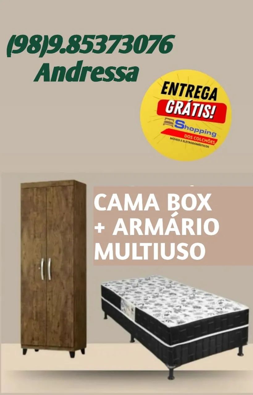 Cama Box + Armário Multiuso - Entrega Grátis!