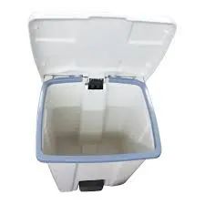 Lixeira Com Pedal Branca 25L Cesto de Lixo Modelo Quadrado com Aro plástico em Promoção - Foto 4