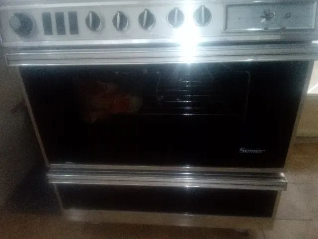 fogão 4 bocas inox c om grelha e gril