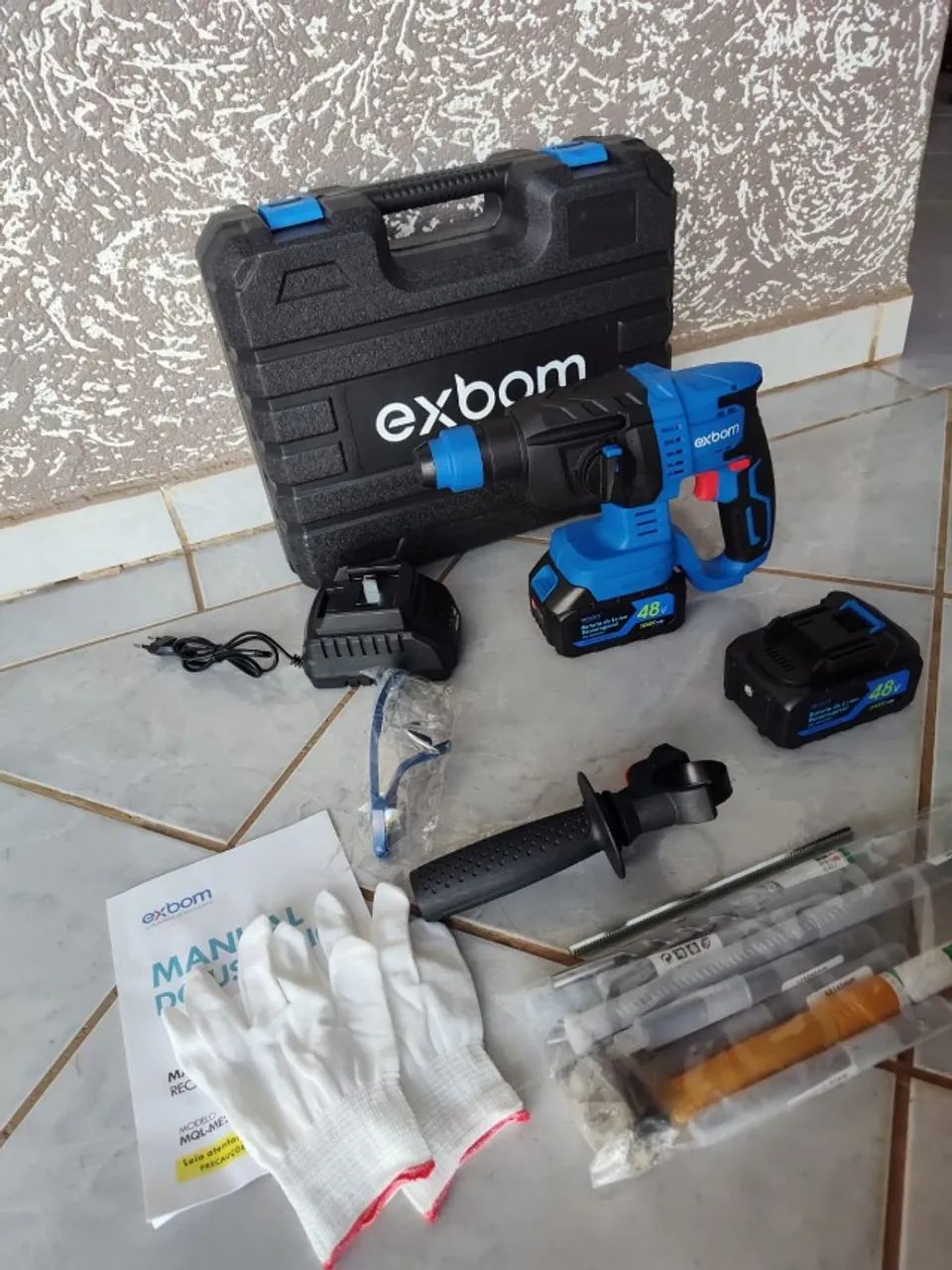 Martelete Perfurador Brushless 2000mah Azul - Foto 6