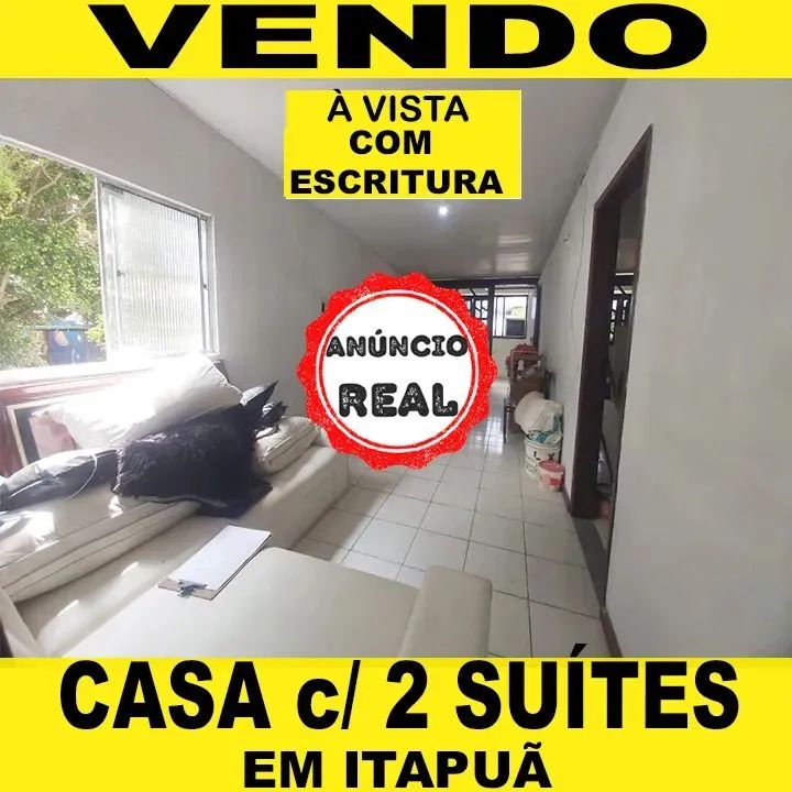 Casa para Venda em Itapuã, Casa 2 Quartos, Escriturada, Financiável, Pode Ser Ampliada