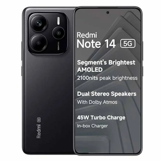 Smartphone Redmi Note 14 5G - Tela AMOLED de 2100 nits