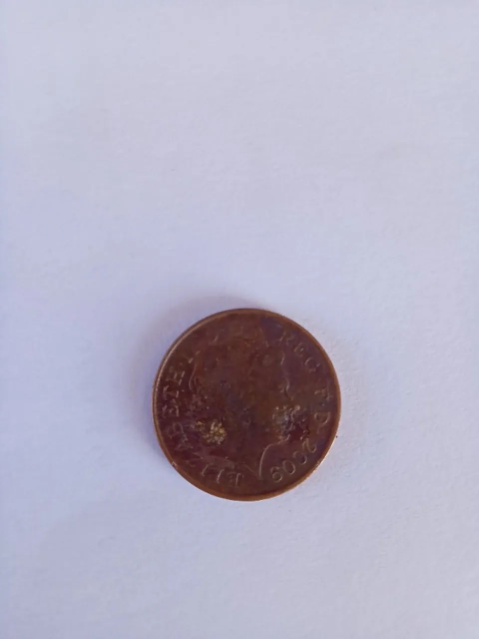Moeda Britânica One Penny Rainha Elizabeth II ano 2009