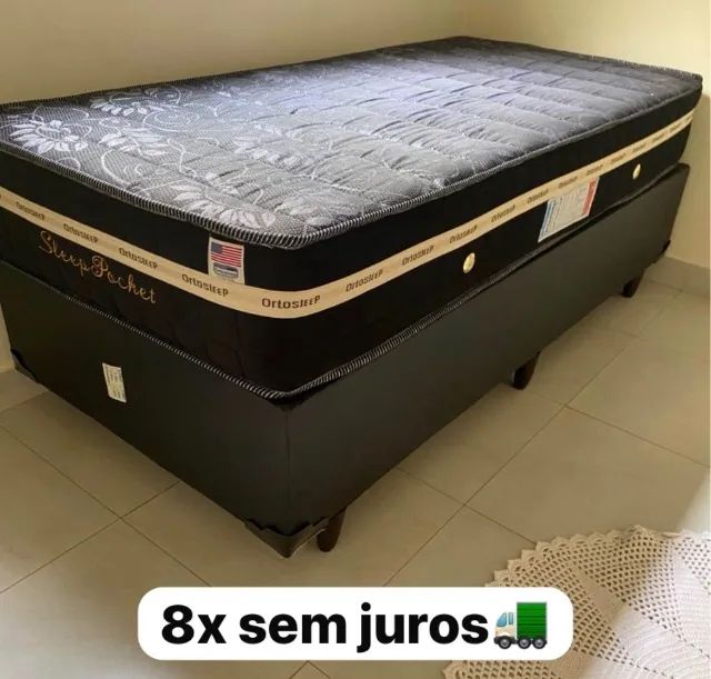 Cama box solteiro colchão e base
