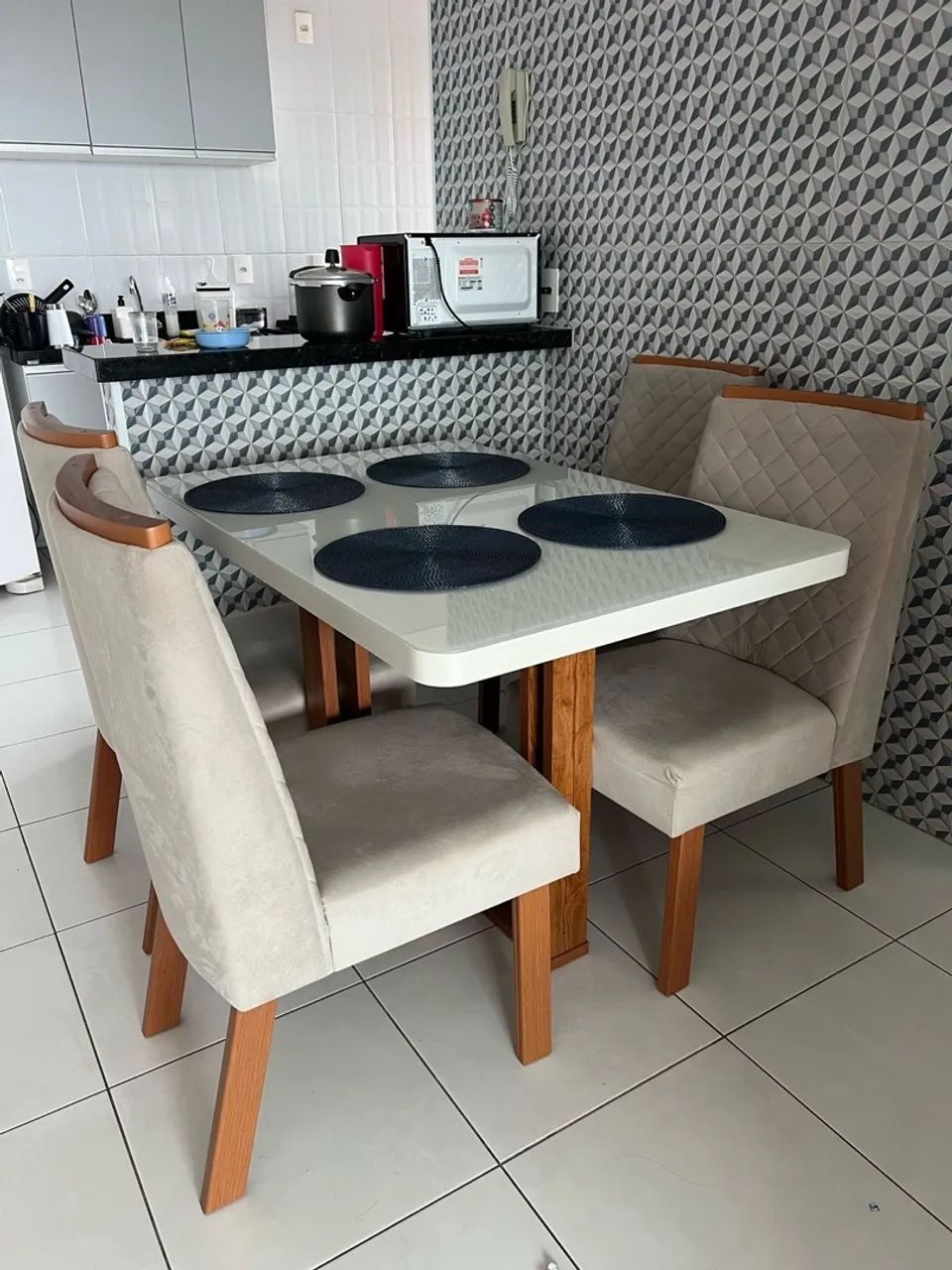 Mesa de Jantar Branca 4 Cadeiras - Foto 2